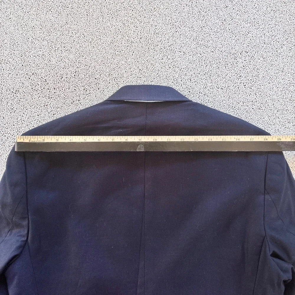 Saddlebred Blazer Mens 38R Navy Blue Cotton Two Button Gingham Preppy Academia
